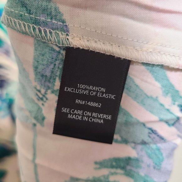 Torrid Tropical Print Challis Button Front Midi Dress Plus Size 6X Pink Green - Picture 7 of 8